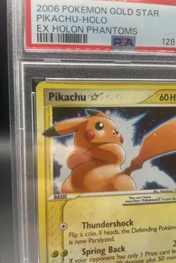 Gold Star Pikachu Pokemon 104/110 EX Holon Phantoms PSA 2 SWIRL, ORB And CROSSES - Image 5