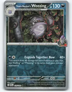 Team Rocket's Weezing #126/182 Reverse Holo Pokemon Card - Image 1