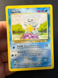 Squirtle 63/102 4th Print Base Set - Common Pokemon Card - WOTC Near Mint - Image 3