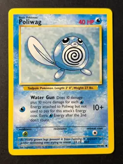 Poliwag 59/102 4th Print Base Set - Common Pokemon Card - WOTC Near Mint - Image 1