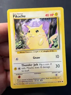 Pikachu 58/102 4th Print Base Set - Common Pokemon Card - WOTC LP - - Image 4