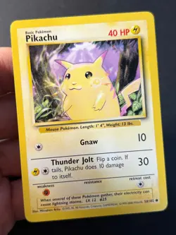 Pikachu 58/102 4th Print Base Set - Common Pokemon Card - WOTC Near Mint - - Image 3