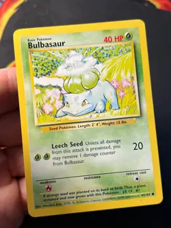 Bulbasaur 44/102 4th Print Base Set - Common Pokemon Card - WOTC LP - - Image 5