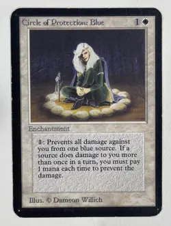 Circle Of Protection: Blue Alpha MP Moderate Play MTG Magic The Gathering - Image 1