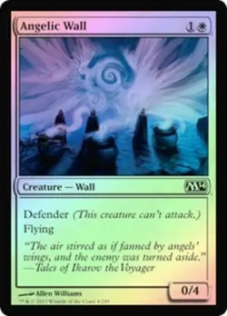 Moderate Play, English MTG Foil Angelic Wall - Foil Magic 2014 Magic the Gatheri - Image 1