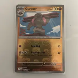 🔥Pokemon TCG Gurdurr (Master Ball Pattern) 048/086 SV: Black Bolt NM+🔥 - Image 1
