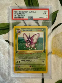 1999 Pokemon - 1st Edition Venomoth Non-Holo Rare Jungle 29/64 - PSA 9 Mint WOTC - Image 1