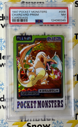 ⚡❄ 1997 Pokemon Pocket Monsters Carddass #006 Charizard Prism PSA 7 - Image 1