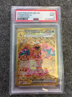 PSA 9 228/197 Charizard EX Hyper Rare 2023 Holo Obsidian Flames Pokemon Card - Image 1
