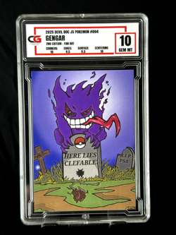 Gengar CG 10 Devil Doc JS CGC PSA Pokemon Fanart Non TCG 2024 - Image 1