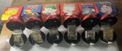 Pokemon 1999 Burger King 23k Gold Plated Trading Cards, Pikachu, Charizard + 4 - Image 1