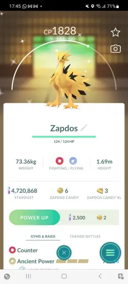 Pokemon Go shiny Legendary Galerian Zapdos - Image 1