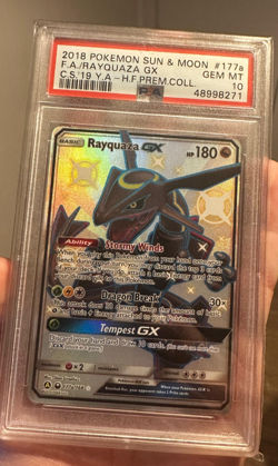 Rayquaza GX Pokemon Sun & Moon Celestial Storm #177a PSA 10 - Image 1