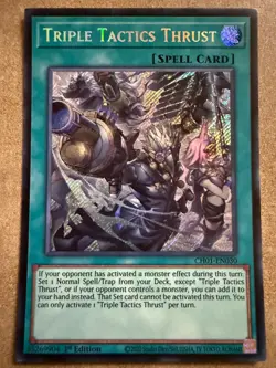 Triple Tactics Thrust 1st Edition Secret Rare CH01-EN030 Yu-Gi-Oh! - Image 1