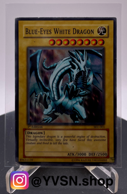 Yugioh! Blue-Eyes White Dragon SKE-001 Super Rare 1st Edition *see description* - Image 1
