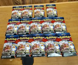Lot of 14 Factory Sealed Pokemon TCG Packs w Foil Card - Image 1