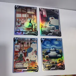Lot of 4 Custom holo Snorlax V Pokemon Trading Card sleeved & top loaded - Image 5