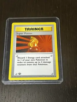 Pokemon TCG Super Potion 1st Edition Base Set, Shadowless Trainer Card 90/102 - Image 1