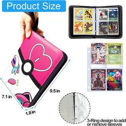Pokemon Eevee Sylveon Trading Card Binder Album Pikachu 50 Sheet 400 Holder Case - Image 3