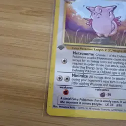 1st Edition Clefable 17/64 Jungle Set Rare Vintage 1999 Pokemon Card - LP - Image 3