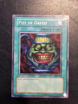 Yu-Gi-Oh! RARE CARD POT OF GREED LOB-119 1996 VINTAGE PRINT VLP - Image 1