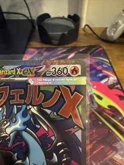 Pokemon Card PHANTASMAL FLAMES MEGA CHARIZARD X EX 023 ENG BLACK STAR PROMO - Image 3