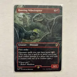 Hunting Velociraptor Borderless Card Universes Beyond: Jurassic World #4 - Image 1