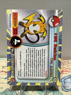 1999 Topps Pokemon TCG Raichu Card #26, TV Series 1 - Image 2
