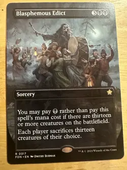 MTG Blasphemous Edict - Foundations [Alternate] [Borderless] NM- - Image 1