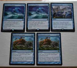 MTG 5x Rare Blue Instant Mystic Confluence, Polymorphist's Jest & Rush - Image 1