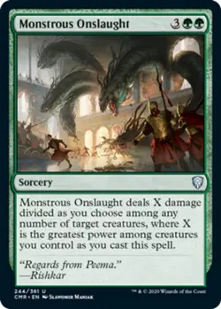 MTG-4x-Near Mint, English-Monstrous Onslaught - Foil-Commander Legends - Image 1