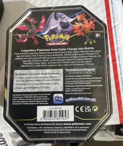 Pokemon Crown Zenith Tin Galarian Zapdos Sword & Shield - Factory Sealed - Image 2