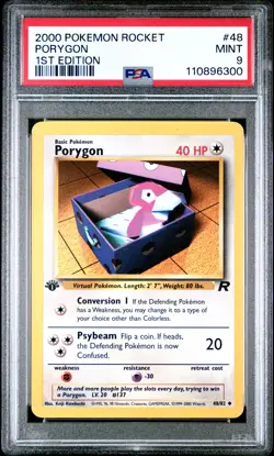 Porygon 2000 Pokemon Rocket #48 1st Edition PSA 9 NEW SLAB - Image 1