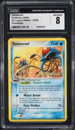 2006 Pokemon EX Legend Maker Prerelease Tentacruel #45 CGC 8 NM-MT - Image 1