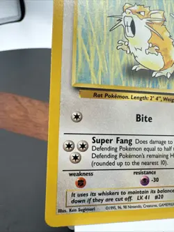 🐁 1999 Shadowless Raticate Base Set 40/102 Pokemon TCG Uncommon - Image 2