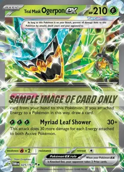 025/167 - Teal Mask Ogerpon ex - Twilight Masquerade - Double Rare - Pokemon TCG - Image 1