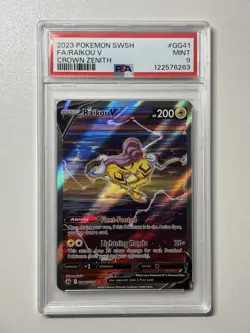 2023 Pokemon SWSH Crown Zenith Raikou V Galarian Gallery #GG41 Full Art PSA 9 - Image 1