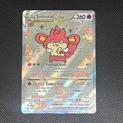 Pokemon TCG Simisear VSTAR GG37/GG70 Crown Zenith: Galarian Gallery Holo - Image 1