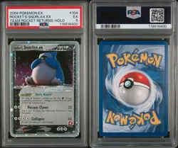 Pokemon Rocket's Snorlax ex EX Team Rocket Returns Holo #104 PSA 5 SWIRL - Image 3