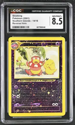 CGC 8.5 Slowking 2001 Southern Islands 14/18 Reverse Holo SWIRL Pokemon Card - Image 1