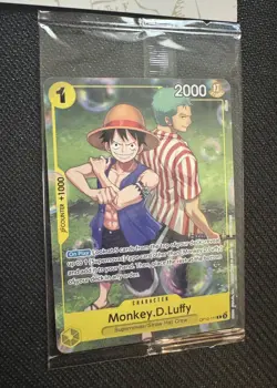 One Piece Monkey D Luffy OP10-111 Promo Card Mint Sealed w/ Stickers + BOOSTER ! - Image 3