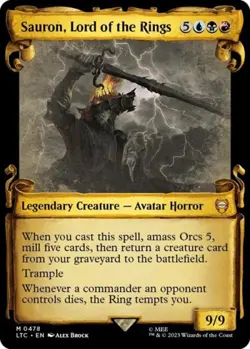 Sauron, Lord of the Rings (Showcase Scrolls) -Foil Light Play MTG - Image 1