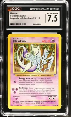 CGC 7.5 Mewtwo 2002 Legendary Collection 29/110 Pokemon Card - Image 1