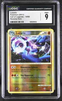 CGC 9 MINT Lucario 2011 Call of Legends 14/95 Reverse Holo Pokemon Card - Image 1