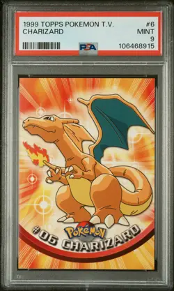 1999 Topps Pokemon Tv #6 Charizard PSA 9 - Image 1