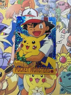 Pokemon Vintage Pocket Monsters Vending HOLO Prism Sticker 1999 Bandai Nintendo - Image 1