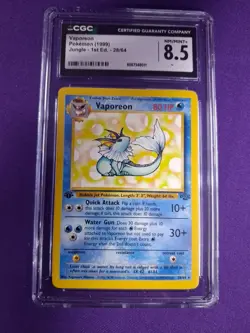Pokemon Jungle 1st Edition Vaporeon 28/64 CGC Near MINT+ 8.5 - Image 1