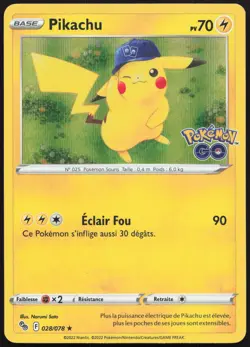Carte Pokemon Pikachu 028/078 Holo Pokemon Go Francais - Image 1
