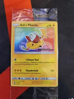 SEALED Ash’s Pikachu TCG SM108 2017 Promo Card Pokemon "I Choose You" - Image 1