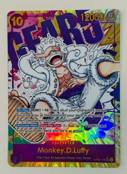 TCG One Piece Card Game Monkey.D.Luffy OP05-119 SEC ALT Art English Foil NM - Image 1